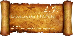 Latosinszky Flóris névjegykártya